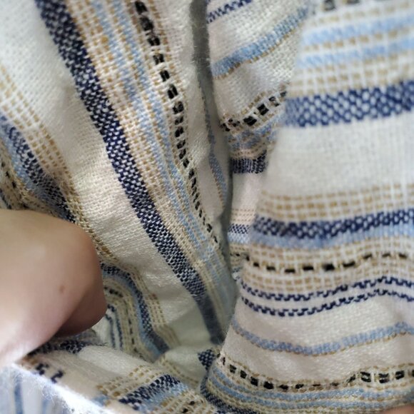 Violet Weekend Dress Womens XL Multicolor Stripe V-Neck Sleeveless Linen Blend - Picture 9 of 11